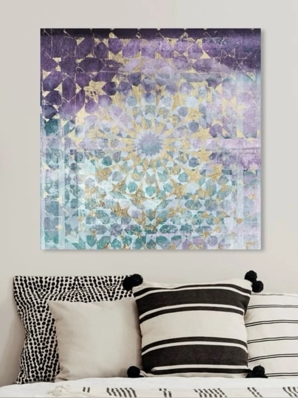 Oliver Gal Mandala Wall Art 1.5”Canvas Purple, Teal & Gold Bohemian Abstract